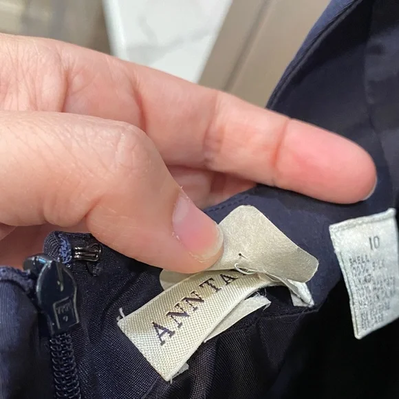 Ann Taylor 100% silk Midnight Blue Sheath Dress - Picture 4 of 5